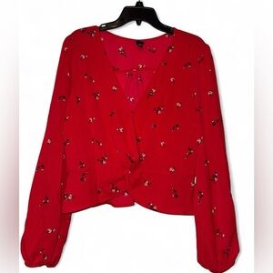Wild Fable Red Floral Blouse